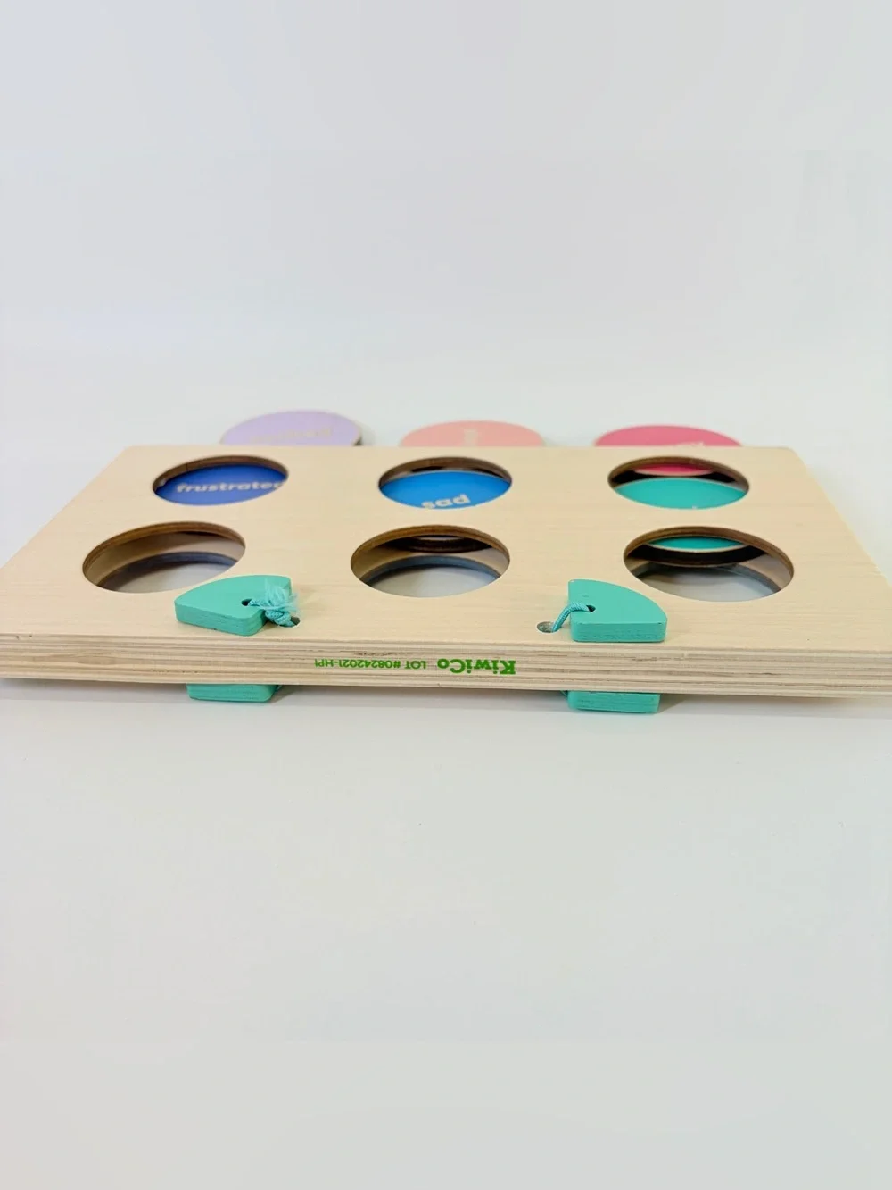 Kiwi‎ Co Panda Crate Emotions Faces Game Wooden Coins Montessori Learning Tool